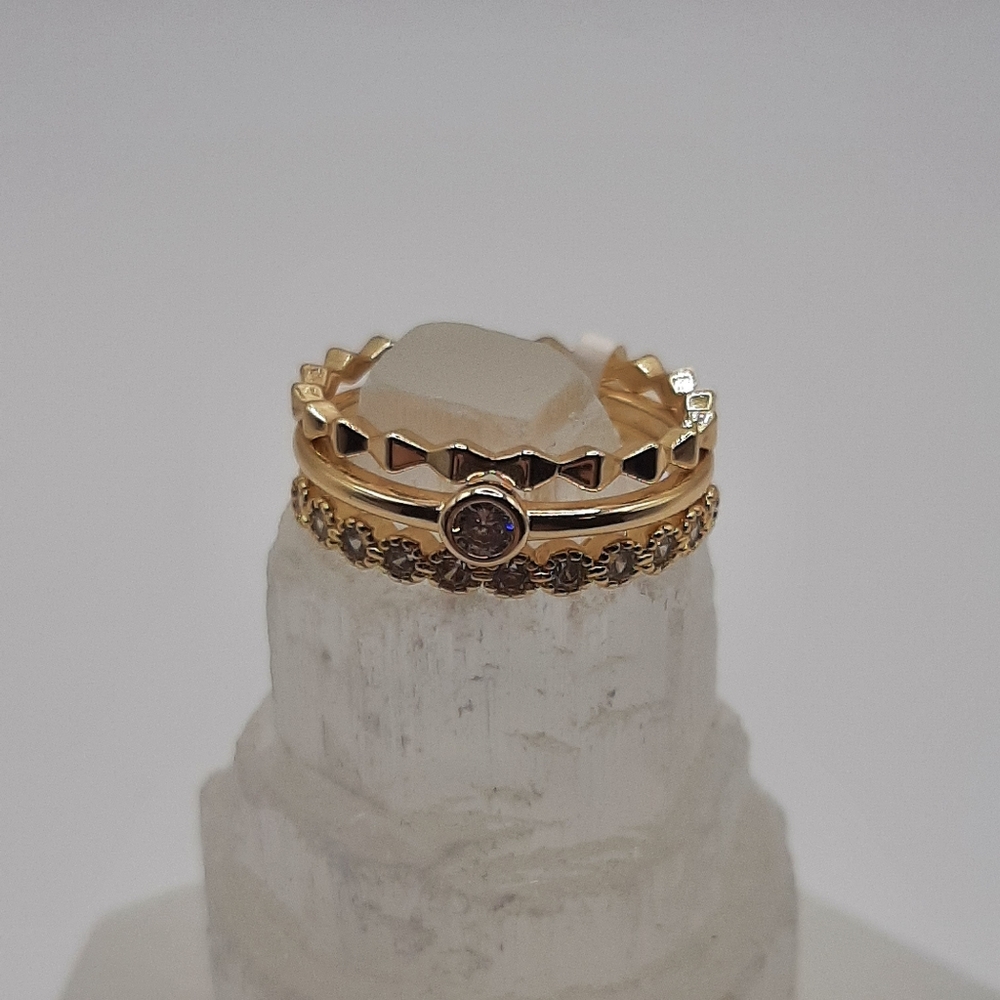 R885 3pc Boho Ring Set Plated - Charmed Aroma